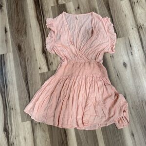 Elan Pink Ruffled Smocked Sundress